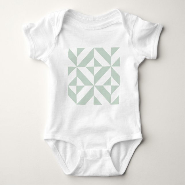Cooles Mint Geometric Deko Cube Muster Baby Strampler (Vorderseite)