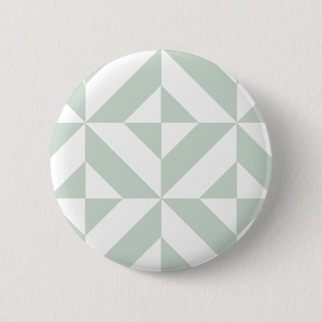 Cooles Mint Geometric Deko Cube Muster Button (Vorderseite)