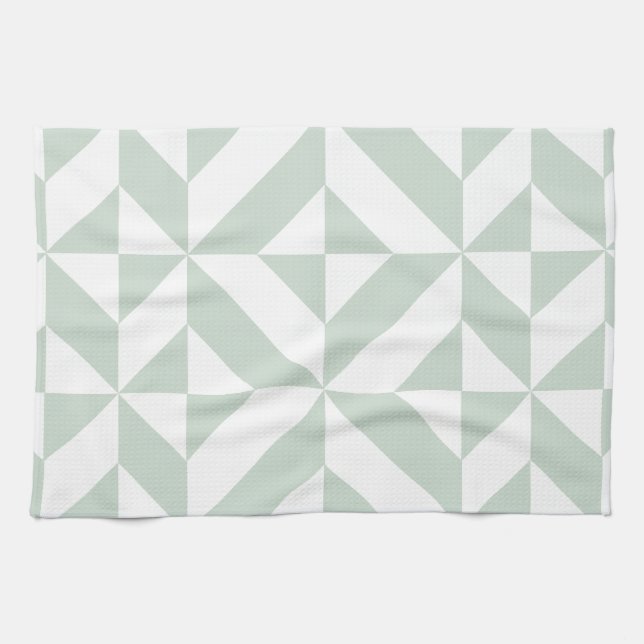 Cooles Mint Geometric Deko Cube Muster Handtuch (Horizontal)