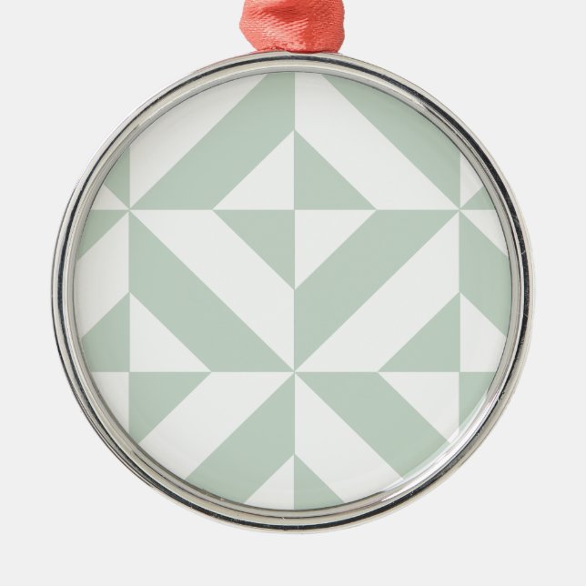 Cooles Mint Geometric Deko Cube Muster Silbernes Ornament (Vorne)