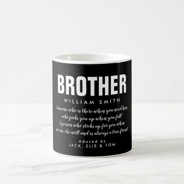 Cooles Modern Black and White Brothers Zitat Kaffeetasse (Mittel)