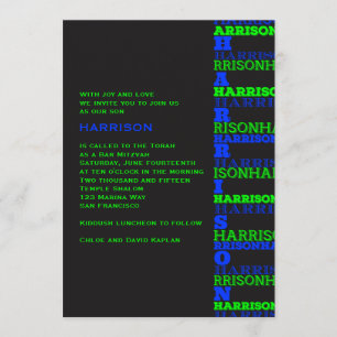 Cooles modernes Bar Mitzvah Einladung