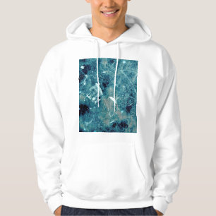 Cooles, modernes, blaues Grunge-Design Hoodie