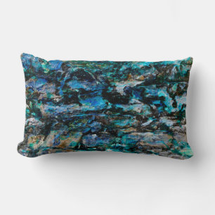 Cooles, modernes, blaues Lackdesign für alte Wandg Lendenkissen