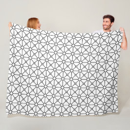 Cooles, modernes Boho Schwarz-Weiß-Muster Rhombus Fleecedecke