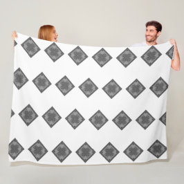 Cooles, modernes Boho Schwarz-Weiß-Muster Rhombus Fleecedecke