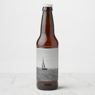 Cooles modernes Foto von Segelbooten im Sommer Bierflaschenetikett