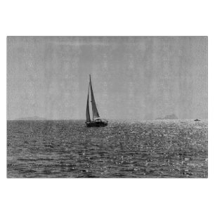 Cooles modernes Foto von Segelbooten im Sommer Schneidebrett