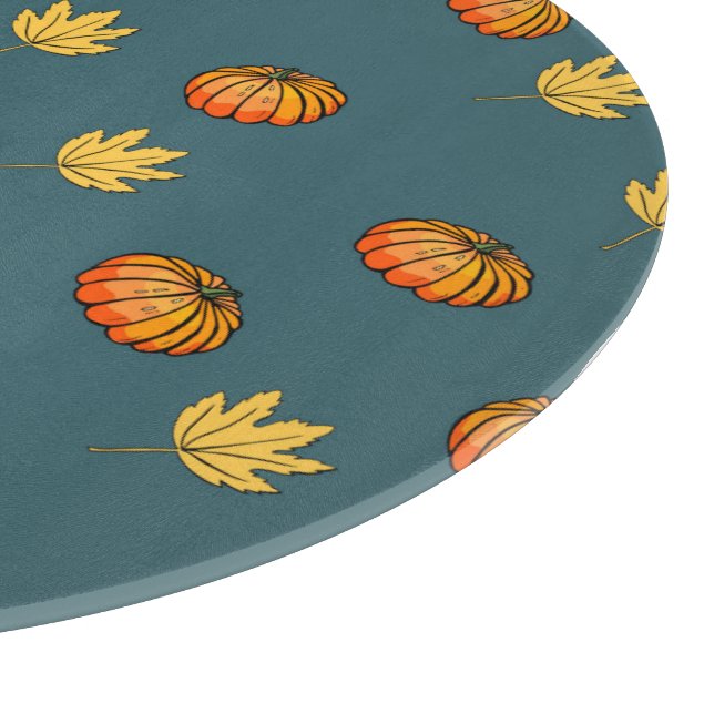 cooles, modernes gelbes Kürbismuster liebt Wortkun Schneidebrett (Ecke)