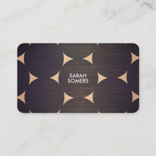 Cooles, modernes Holz- und Kupferkreismuster Visitenkarte