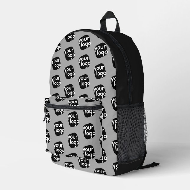 Cooles, modernes Muster, Schlicht-hellgrau Logo hi Bedruckter Rucksack (Rückseitige Ecke Rechts)