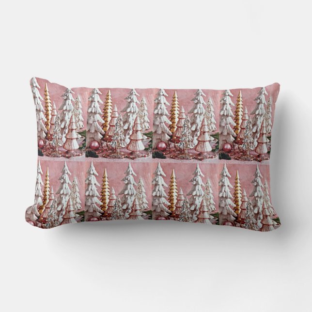 "COOLES MODERNES PINK CHRISTMAS PILLOW" LENDENKISSEN (Vorderseite)