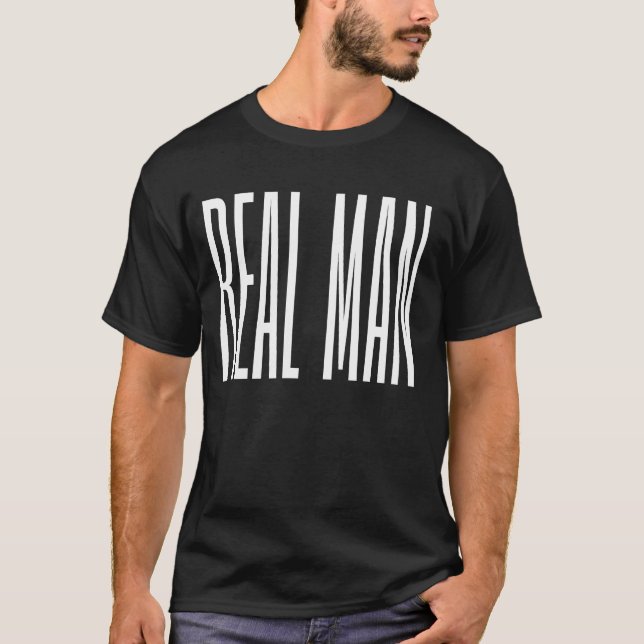 Cooles modernes, schlichtes Schwarz Real man mens T-Shirt (Vorderseite)