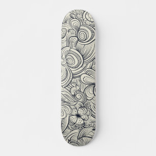 Cooles modernes Schwarz-Weiß-Muster Skateboard