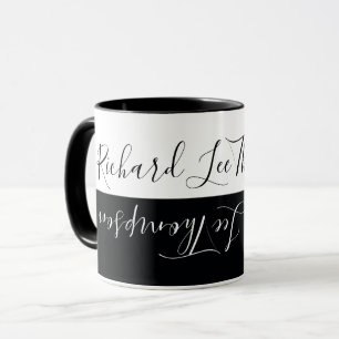 cooles modernes Schwarz-weißes, handschriftlich el Tasse