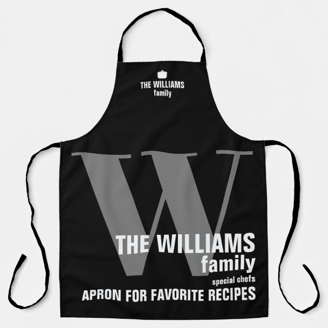 cooles modernes Schwarzmonogramm Schürze (Vorderseite)