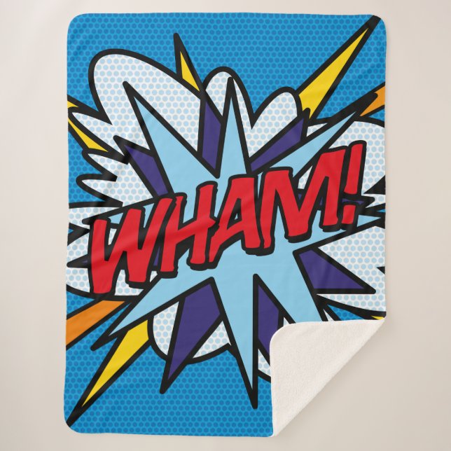 Cooles modernes typografisches Comic Buch WHAM Fun Sherpadecke (Vorderseite)