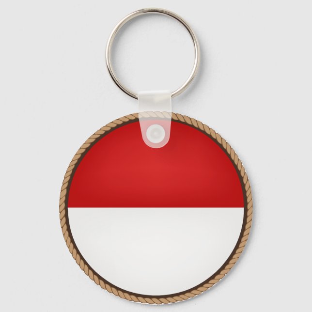 Cooles Monaco-Flag-Siegel Schlüsselanhänger (Vorderseite)