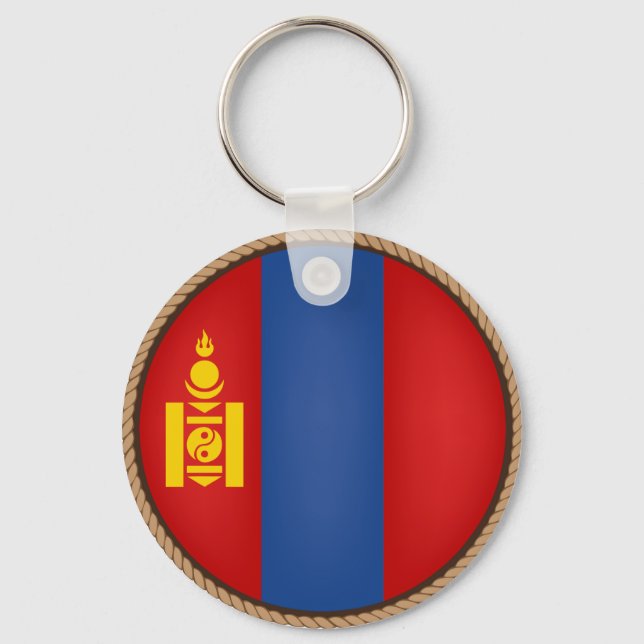 Cooles mongolisches FlaggenSiegel Schlüsselanhänger (Vorderseite)
