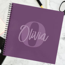 Cooles Monochrome Lila Trendy Script Monogram