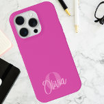 Cooles Monochrome Pink Trendy Script Monogram iPhone 15 Pro Hülle<br><div class="desc">Mit unserem Coolen Monochrome Pink Trendy Script Monogram iPhone 15 Pro Case steigern Sie Ihren technischen Stil - eine perfekte Mischung aus Personalisierung und modernem Design. Diese monogramm-Telefonzelle ist nicht nur ein schützendes Zubehör, sondern eine stilvolle Aussage. Das trendige Skript-Monogramm, das mit Ihren Initialen angepasst wurde, fügt dem Gerät eine...</div>