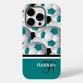 Cooles Monogram Aquamarin Black Soccer Ball Muster Case-Mate iPhone Hülle
