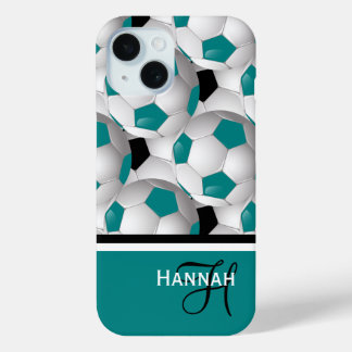Cooles Monogram Aquamarin Black Soccer Ball Muster Case-Mate iPhone Hülle