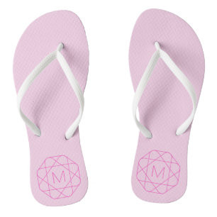Cooles Monogramm, Angesagter Logo-Stil   Rosa und  Flip Flops