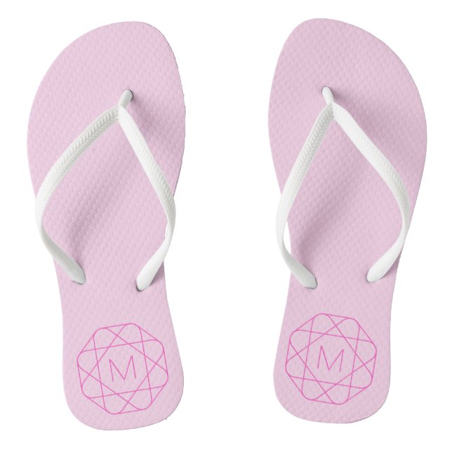 Cooles Monogramm, Angesagter Logo-Stil | Rosa und  Flip Flops (Fußbett)