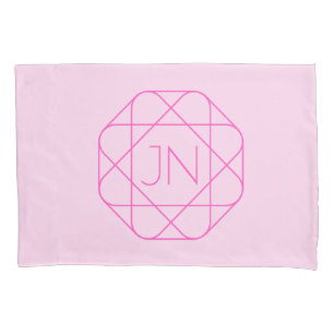 Cooles Monogramm, Angesagter Logo-Stil   Rosa und  Kissenbezug