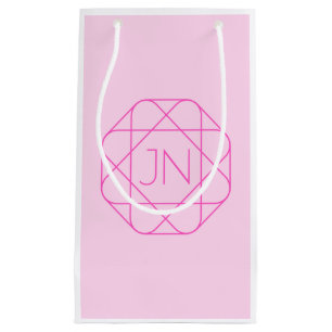 Cooles Monogramm, Angesagter Logo-Stil   Rosa und  Kleine Geschenktüte