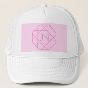 Cooles Monogramm, Angesagter Logo-Stil   Rosa und  Truckerkappe