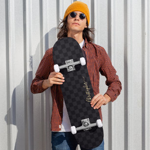 Cooles Monogramm des schwarzen Prüfmusters Skateboard
