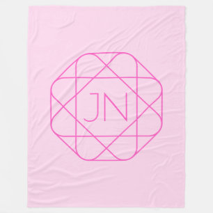 Cooles Monogramm, hipper Logo-Stil Pink & Magent Fleecedecke