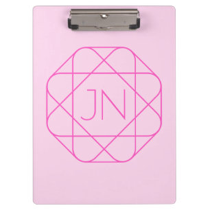 Cooles Monogramm, hipper Logo-Stil Pink & Magent Klemmbrett