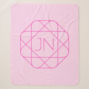 Cooles Monogramm, hipper Logo-Stil Pink & Magent Sherpadecke