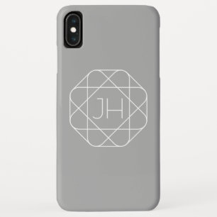 Cooles Monogramm, hipper Logo-Stil-Vibe   Grau & W Case-Mate iPhone Hülle