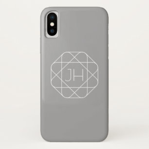 Cooles Monogramm, hipper Logo-Stil-Vibe Grau & W Case-Mate iPhone Hülle