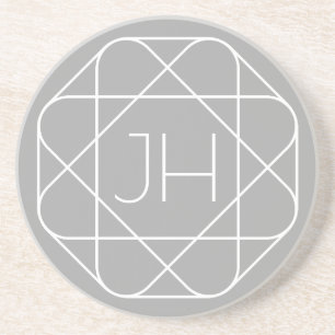 Cooles Monogramm, hipper Logo-Stil-Vibe Grau & W Getränkeuntersetzer