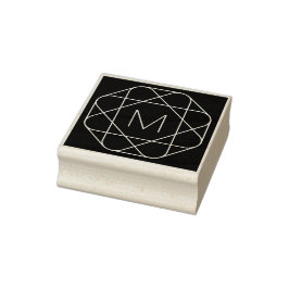 Cooles Monogramm, hipper Logo-Stil-Vibe Gummistempel