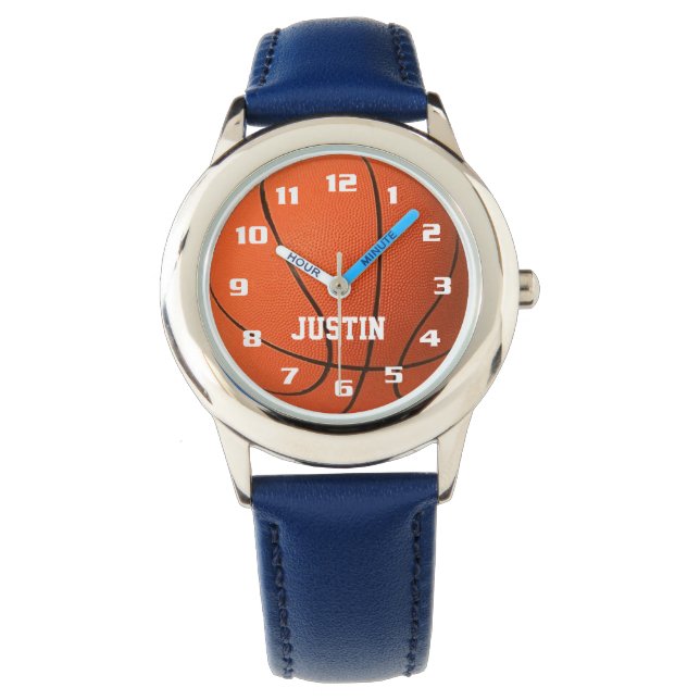 Cooles Monogramm mit Name Phantastischer Spaß Bask Armbanduhr (Vorderseite)