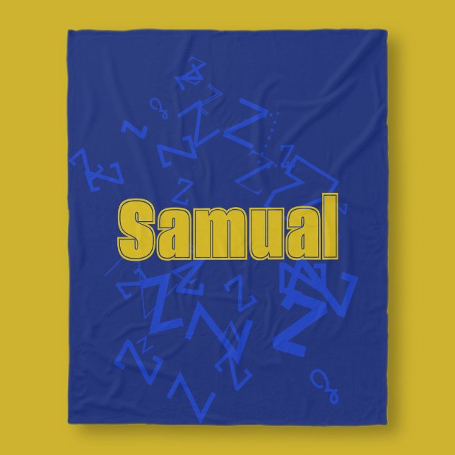 Cooles Monogramm und Name in Marineblau & Gold Fleecedecke (Von Creator hochgeladen)