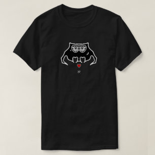 Cooles Monster mit Narbe und Herz Cartoon-Kreatur T-Shirt