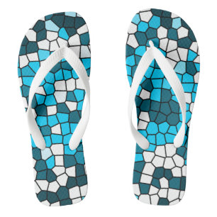 Cooles Mosaikmuster l Trendy blue l Summer Flip Flops