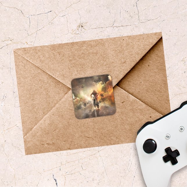 Cooles Motocross-Bild Quadratischer Aufkleber (Von Creator hochgeladen)