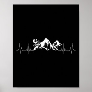 Cooles Mountainbike-Geschenk Herzschlag Lustiges F Poster