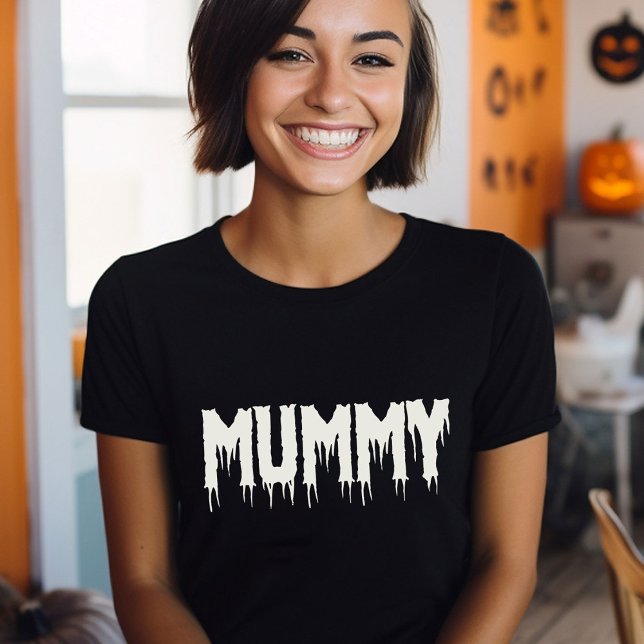 Cooles Mummy-Drippy-Script Funny-Mama Halloween T-Shirt (Von Creator hochgeladen)