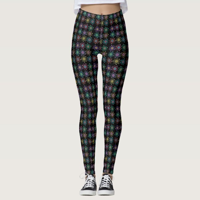 Cooles Muster der Atomstruktur Leggings (Vorderseite)