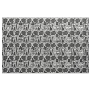 Cooles Muster des Gothic Skull Black and White Gru Stoff