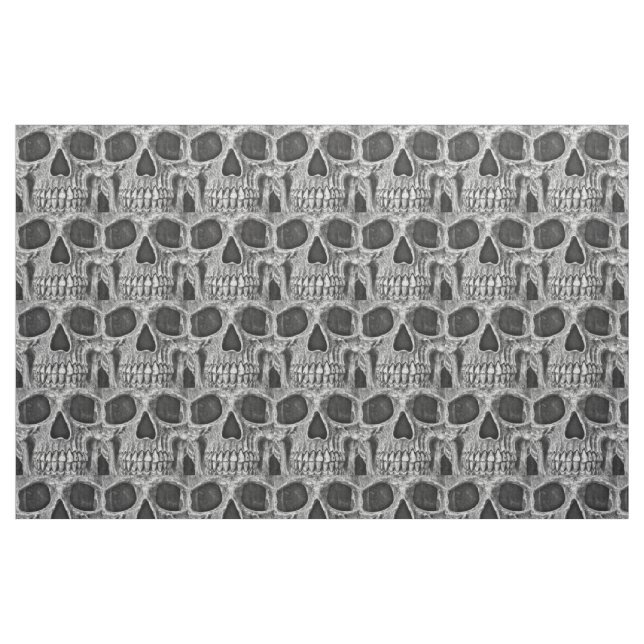 Cooles Muster des Gothic Skull Black and White Gru Stoff (Fat Quarter (45,7 x 55,9 cm))